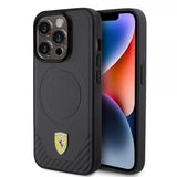 Ferrari iPhone 15 Pro Deksel Carbon PU Leather MagSafe Svart