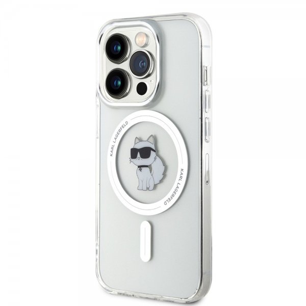 Karl Lagerfeld iPhone 15 Pro Deksel Choupette MagSafe Transparent