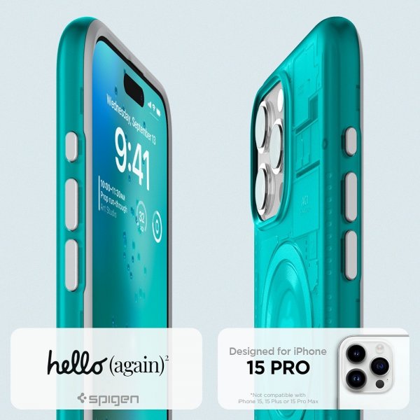 Spigen iPhone 15 Pro Deksel Classic C1 MagFit Bondi Blue