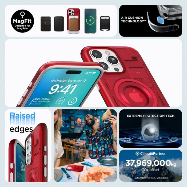 Spigen iPhone 15 Pro Deksel Classic C1 MagFit Ruby