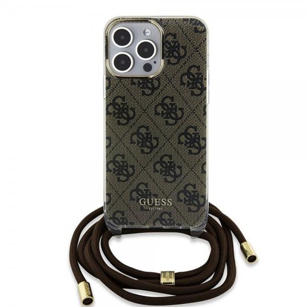 Guess iPhone 15 Pro Deksel Crossbody Cord Brun