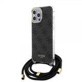 Guess iPhone 15 Pro Deksel Crossbody Cord Svart