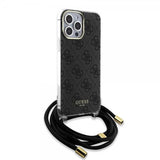 Guess iPhone 15 Pro Deksel Crossbody Cord Svart