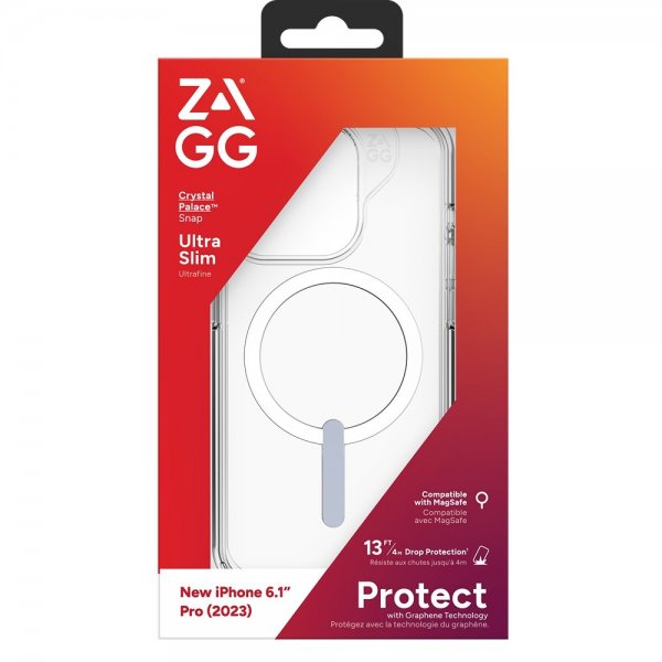 Zagg iPhone 15 Pro Deksel Crystal Palace Snap Transparent