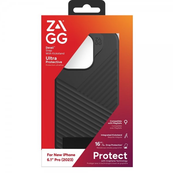 Zagg iPhone 15 Pro Deksel Denali Snap Kickstand Svart