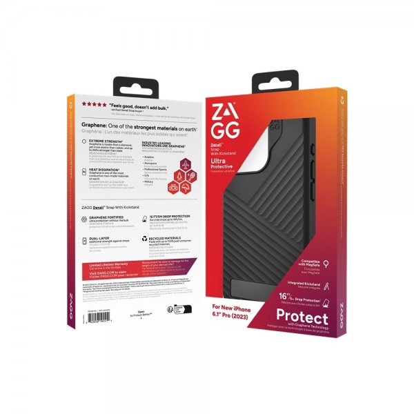 Zagg iPhone 15 Pro Deksel Denali Snap Kickstand Svart