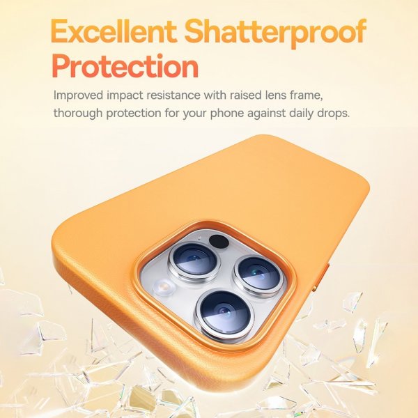 Baseus iPhone 15 Pro Deksel Fauxther Series Svart