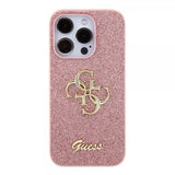 Guess iPhone 15 Pro Deksel Fixed Glitter Rosa