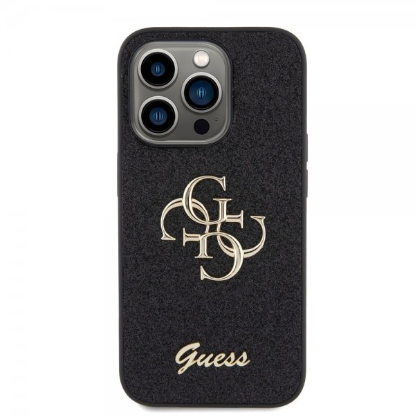 Guess iPhone 15 Pro Deksel Fixed Glitter Svart