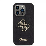 Guess iPhone 15 Pro Deksel Fixed Glitter Svart