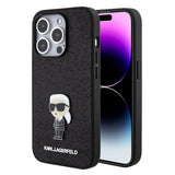 Karl Lagerfeld iPhone 15 Pro Deksel Fixed Glitter Svart