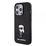 Karl Lagerfeld iPhone 15 Pro Deksel Fixed Glitter Svart