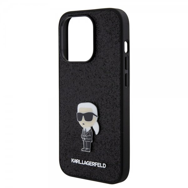 Karl Lagerfeld iPhone 15 Pro Deksel Fixed Glitter Svart