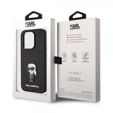Karl Lagerfeld iPhone 15 Pro Deksel Fixed Glitter Svart