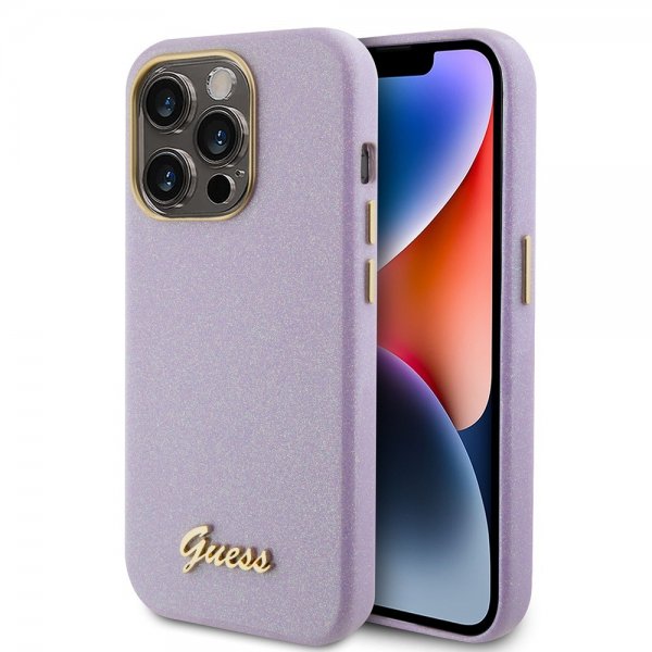 Guess iPhone 15 Pro Deksel Full Glitter Wrapped Lilac