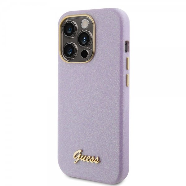 Guess iPhone 15 Pro Deksel Full Glitter Wrapped Lilac