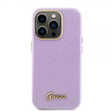 Guess iPhone 15 Pro Deksel Full Glitter Wrapped Lilac