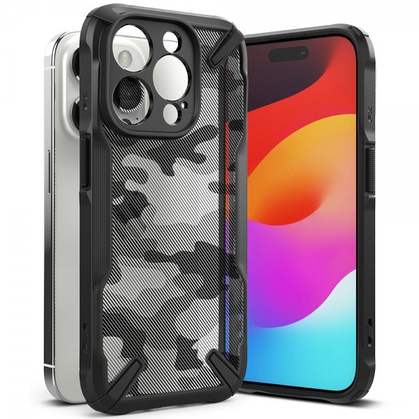 Ringke iPhone 15 Pro Deksel Fusion X Design Camo Black