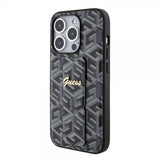 Guess iPhone 15 Pro Deksel G Cube Grip Stand Svart