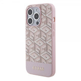 Guess iPhone 15 Pro Deksel G Cube MagSafe Rosa