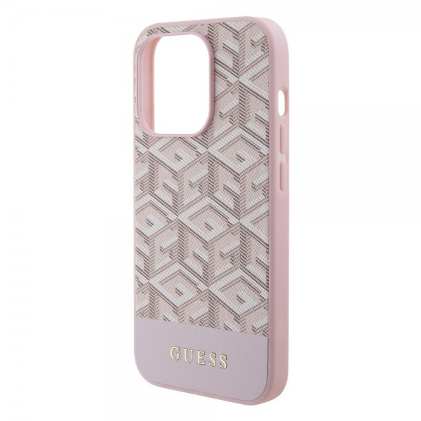 Guess iPhone 15 Pro Deksel G Cube MagSafe Rosa