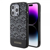 Guess iPhone 15 Pro Deksel G Cube MagSafe Svart
