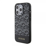 Guess iPhone 15 Pro Deksel G Cube MagSafe Svart