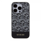 Guess iPhone 15 Pro Deksel G Cube MagSafe Svart