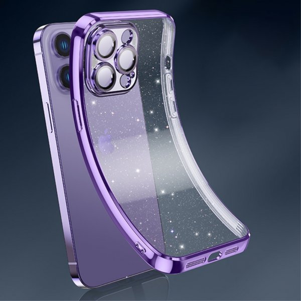X-Level iPhone 15 Pro Deksel Glitter Transparent Svart