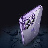 X-Level iPhone 15 Pro Deksel Glitter Transparent Svart