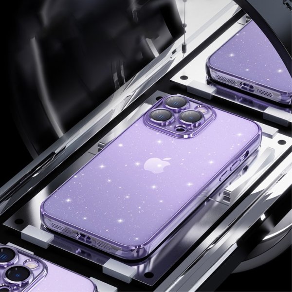 X-Level iPhone 15 Pro Deksel Glitter Transparent Svart