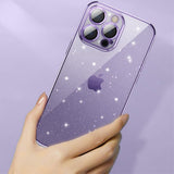 X-Level iPhone 15 Pro Deksel Glitter Transparent Svart