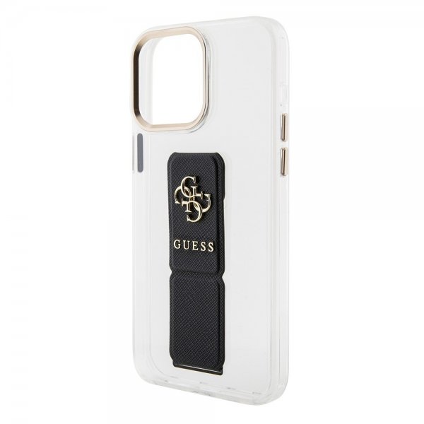 Guess iPhone 15 Pro Deksel Grip Stand Clear Transparent