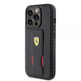 Ferrari iPhone 15 Pro Deksel Grip Stand Function Svart