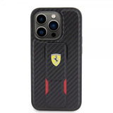 Ferrari iPhone 15 Pro Deksel Grip Stand Function Svart