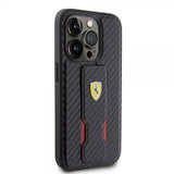 Ferrari iPhone 15 Pro Deksel Grip Stand Function Svart
