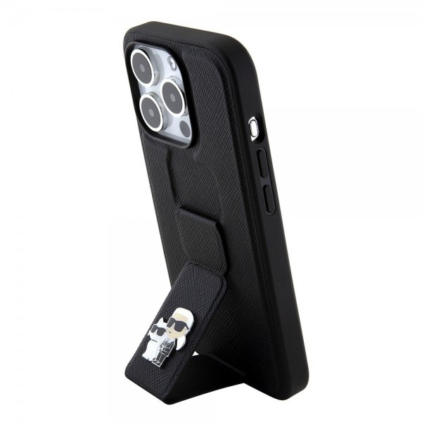 Karl Lagerfeld iPhone 15 Pro Deksel Grip Stand Function Svart
