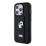 Karl Lagerfeld iPhone 15 Pro Deksel Grip Stand Function Svart