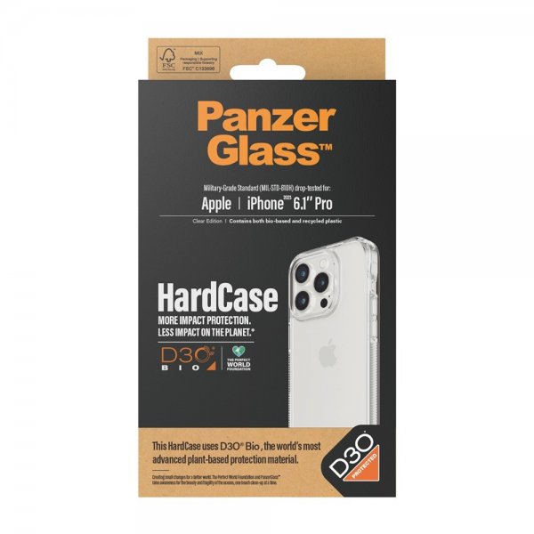 PanzerGlass iPhone 15 Pro Deksel HardCase D3O Transparent