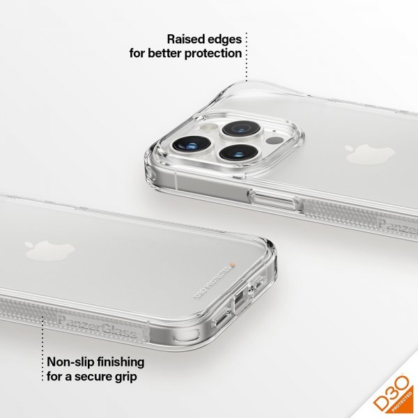 PanzerGlass iPhone 15 Pro Deksel HardCase D3O Transparent