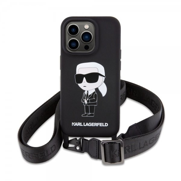 Karl Lagerfeld iPhone 15 Pro Deksel Ikonik Crossbody Svart