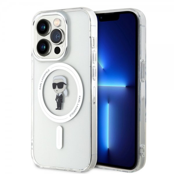 Karl Lagerfeld iPhone 15 Pro Deksel Ikonik MagSafe Transparent