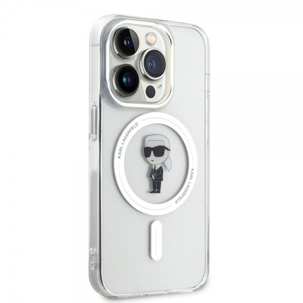 Karl Lagerfeld iPhone 15 Pro Deksel Ikonik MagSafe Transparent