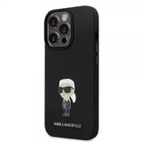 Karl Lagerfeld iPhone 15 Pro Deksel Ikonik Metal Pin Svart