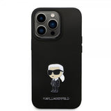 Karl Lagerfeld iPhone 15 Pro Deksel Ikonik Metal Pin Svart