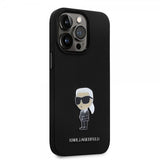 Karl Lagerfeld iPhone 15 Pro Deksel Ikonik Metal Pin Svart