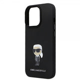 Karl Lagerfeld iPhone 15 Pro Deksel Ikonik Metal Pin Svart