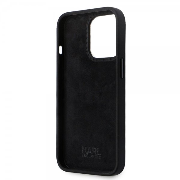 Karl Lagerfeld iPhone 15 Pro Deksel Ikonik Metal Pin Svart