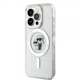 Karl Lagerfeld iPhone 15 Pro Deksel Karl & Choupette Glitter MagSafe Transparent