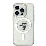 Karl Lagerfeld iPhone 15 Pro Deksel Karl & Choupette Glitter MagSafe Transparent